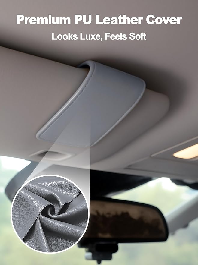 Patented Leather Car Air Freshener Visor Clip, Compatible - Image 2