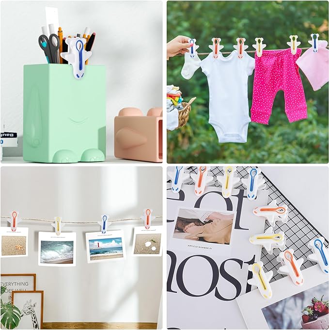 Plastic Clothes Pins Colorful Clothespins-Non-Slip Laundry Clips - Image 2