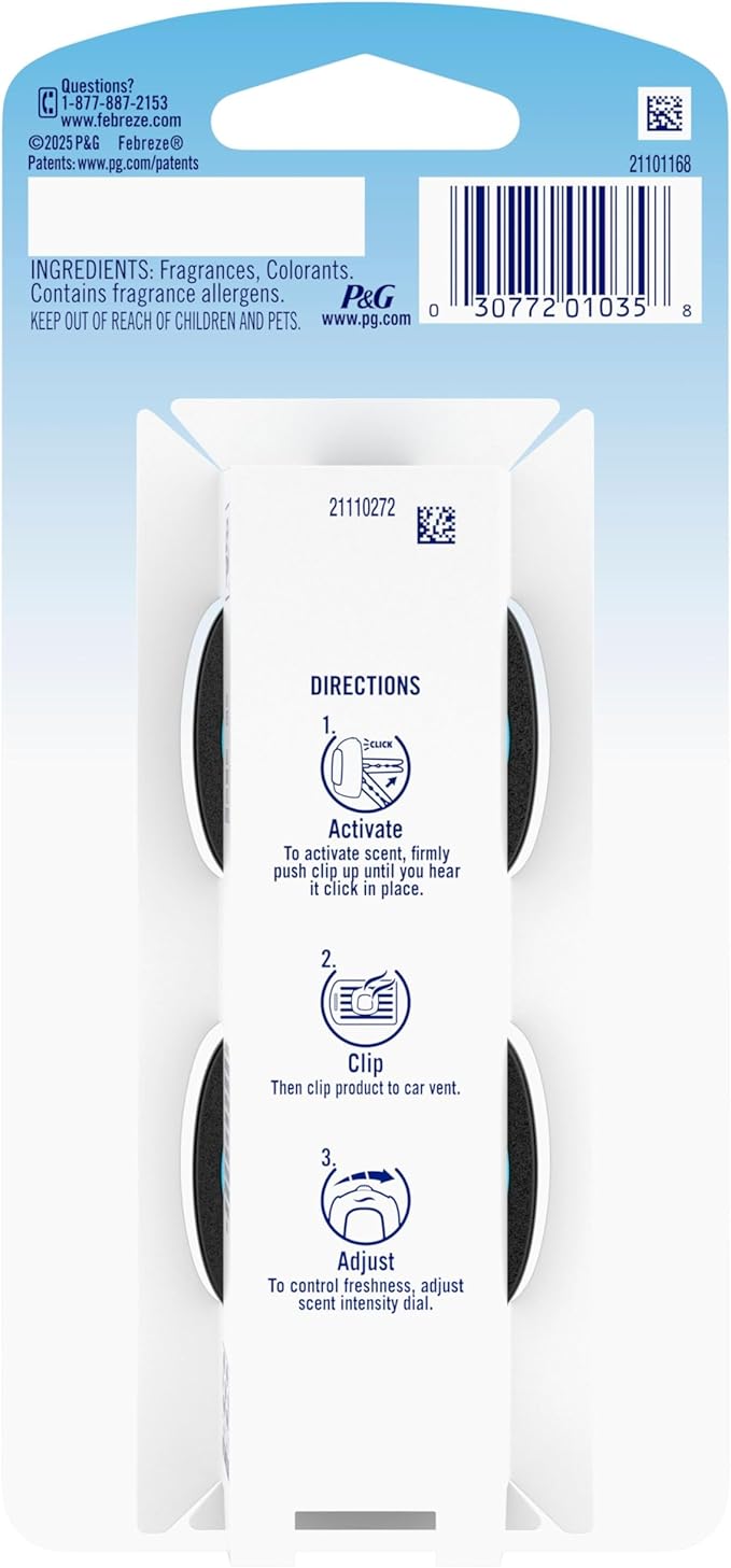 Febreze AUTO Air Freshener, Odor-Fighting Automotive Vent Clip, Scented Car - Image 13