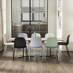 2xhome Modern Stackable Armless Dining Chair | Plastic Shell Seat with Metal Legs | Indoor or Outdoor Use | Home Kitchen Patio (4, White, Padded Seat) - Image 7