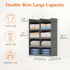 Lifewit Dual-Row Shelf Hanging Closet Organizer and Storage, Clothes Shelves - Image 2