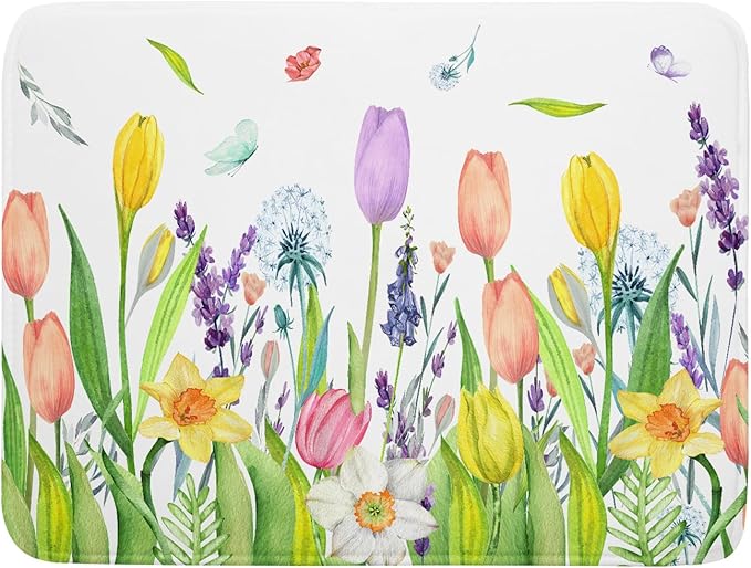 Aportt Spring Floral Dish Drying Mat by APORTT