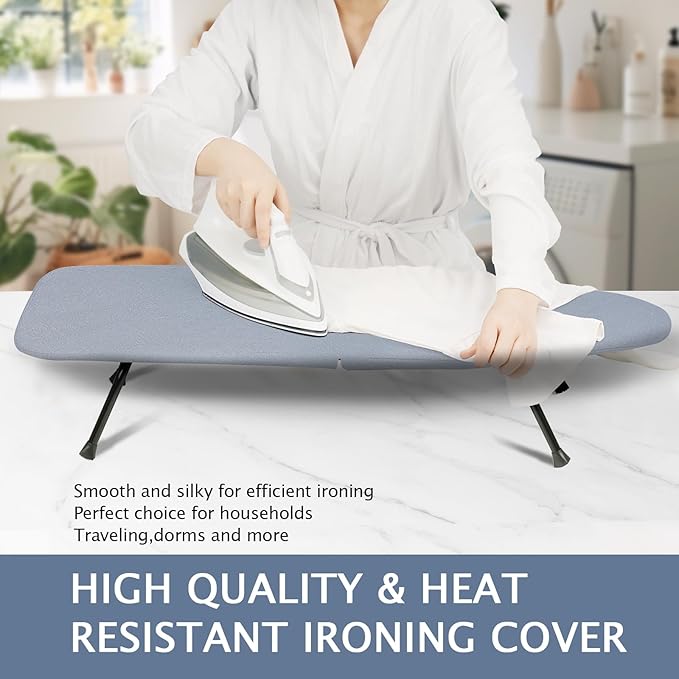 SheeChung Small Ironing Board Tabletop 12"x32", Mini Table Top Ironing Board - Image 4