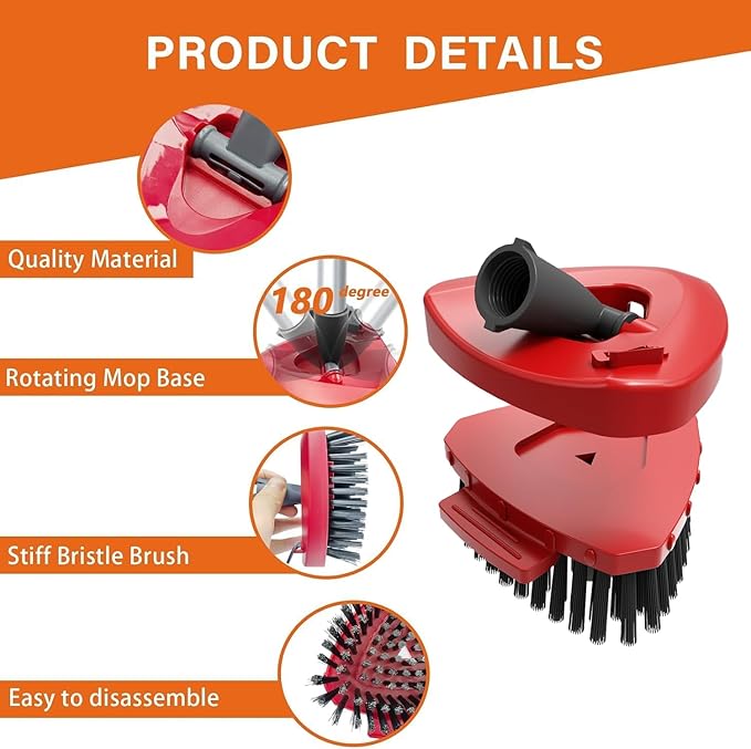 Small Spin Mop Replace Head Base + Scrub Brush - Image 4