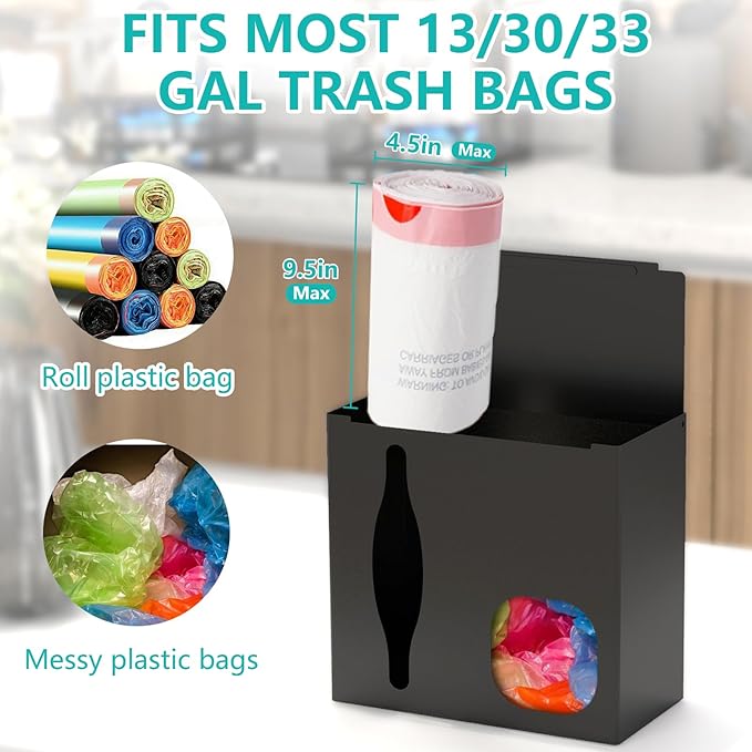 2 in 1 Grocery Bag Holder & Trash Bag Holder Dispenser, Kitchen Grocery Storage - Image 4