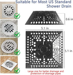 Shower Hair Drain Catcher, 2 Pack 5.1in Square Silicone Hair Catcher Shower - Image 3