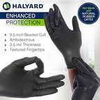 HALYARD Black Disposable Nitrile Exam Gloves Powder Free Medical, Food Safe - Image 2