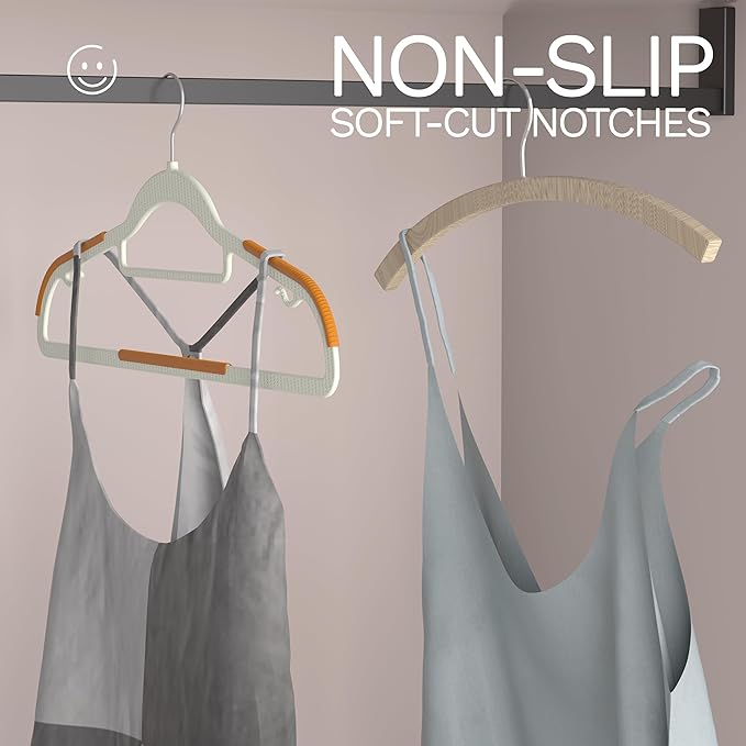 20 Pack Heavy Duty Plastic Hangers, Non Slip Clothes Hangers - Image 8