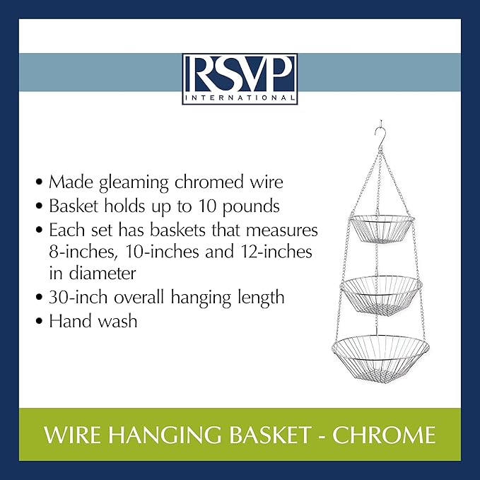 RSVP 30-by-12-Inch 3-Tier Wire Hanging Basket - Image 6