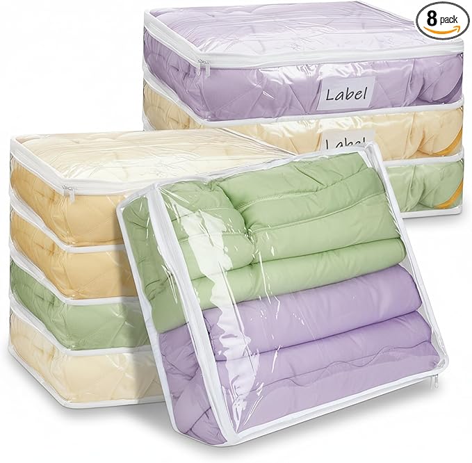 8 Pcs Clear Plastic Storage Bags by Unknown