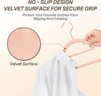 Velvet Hangers 30 Pack with Rose Gold Hooks, Space Saving & Heavy Duty Slim - Image 3