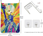 Hanging Laundry Hamper with Stainless Steel Hooks, Oxford Fabric Printing Door - Image 3