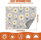 White Daisy Flowers Dish Drying Mat - Image 2