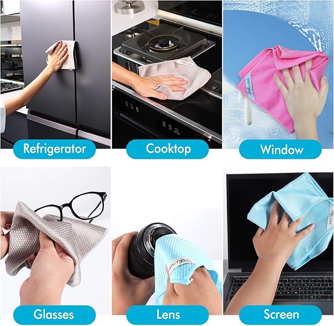 Easy Clean Fish Scale Nanoscale Dish Cloths, Streak Free Miracle Microfiber - Image 7