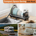 Small Dish Drying Rack, Compact Dish Drainer - Image 3