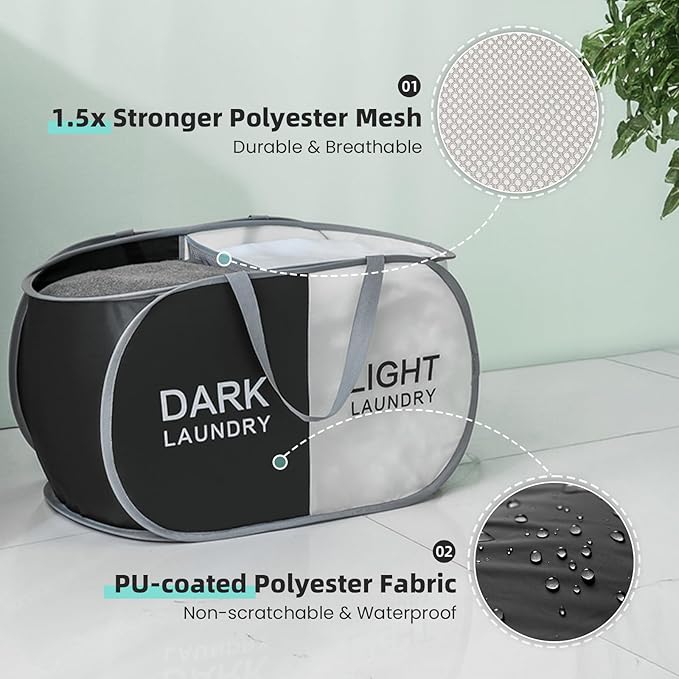 Collapsible Laundry Basket Durable Pop Up Hamper - Image 4