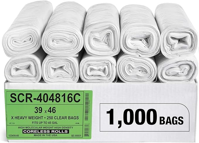 Aluf Plastics 45 Gallon Clear Trash Bags by AlufPlastics