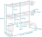 PUSDON Over Sink Dish Drying Rack Stainless Steel, Adjustable Large Dish Drainer - Image 6