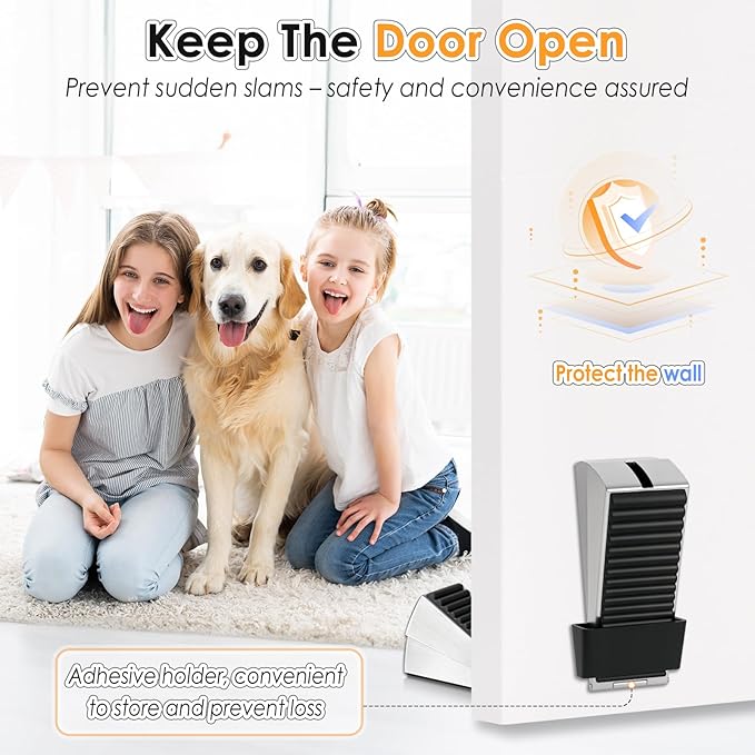 Heavy Duty Large Door Stoppers, Adjustable Spring Loaded Tall Doorstop Jammer - Image 3