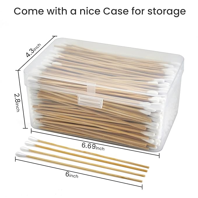 500PCS 6" Long Cotton Swabs in Storage Box - Image 6