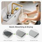 23.6" x 4" Stone Faucet Mat for Kitchen Sink, Quick Drying Diatomite Sink Tray - Image 3