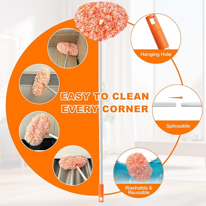 Ceiling Fan Cleaner Duster Reusable Microfiber Ceiling Fan Blade Cleaner - Image 3