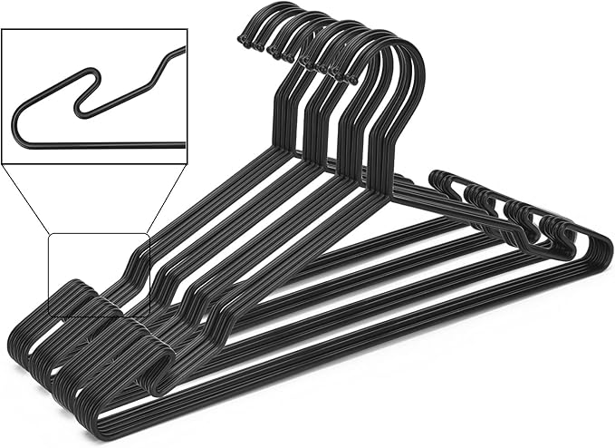 Heavy Duty Metal Hangers with Unique Hook Design Durable & Sturdy Coat Hangers by MLMDLux