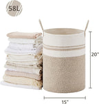 VIPOSCO Large Laundry Hamper, Tall Woven Rope Storage Basket - Image 5
