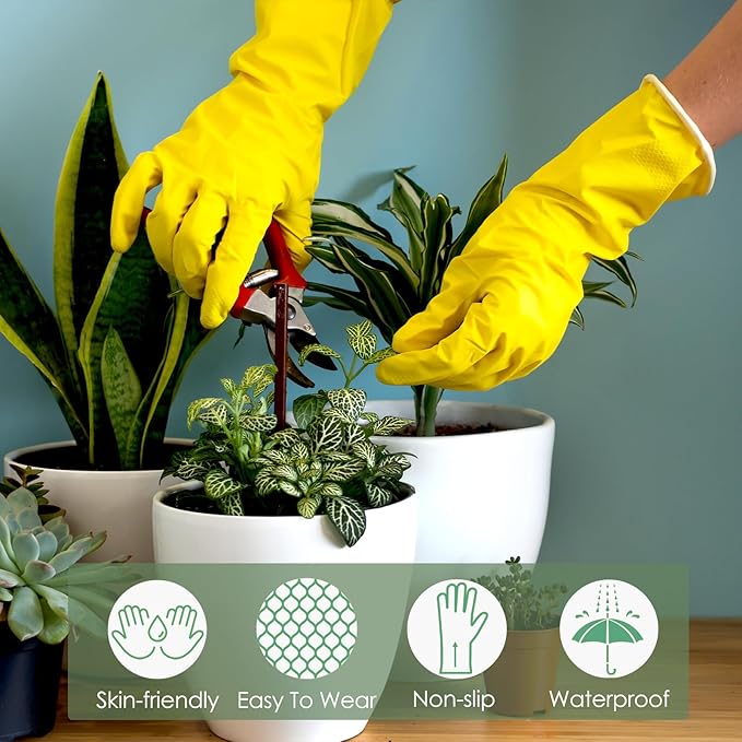 12 Pairs Rubber Cleaning Gloves - Image 6