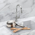 HIC Kitchen Silicone Over-Sink Roll-Up Dish Drying Rack, Reinforced Heat Safe - Image 3
