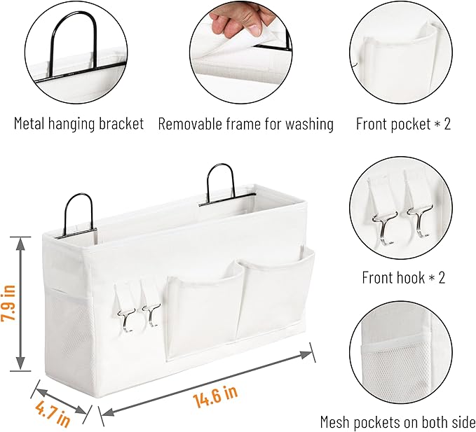 2pcs Large Wall Hanging Storage Bag, Door Closet Linen Fabric Pockets Organizer - Image 3