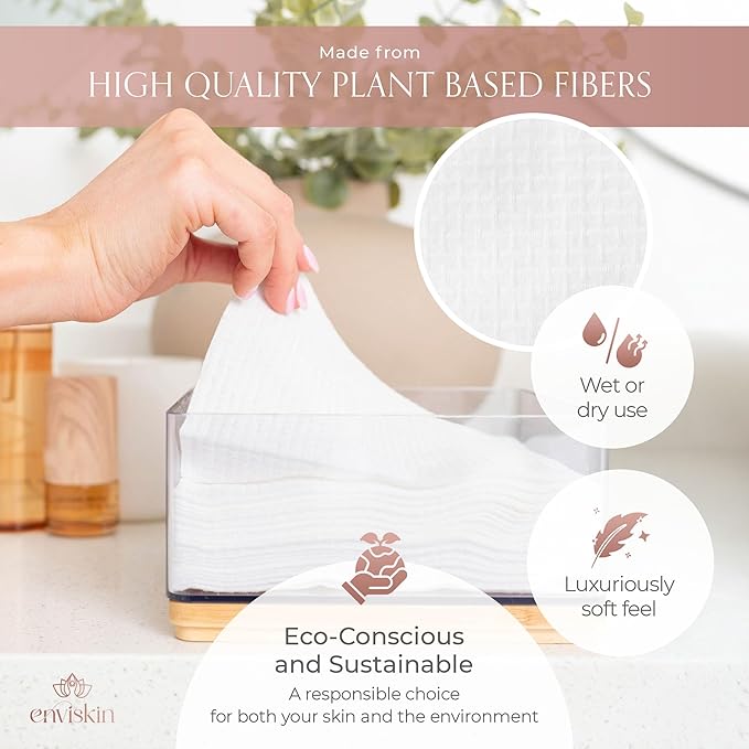 50 Disposable Face Towels Plant-Based Makeup Remover Wipes - Image 5