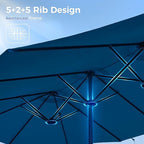 SUPERJARE 13FT Outdoor Umbrella for Patio, Double sided Pool Umbrellas with Fade Resistant Canopy, Large Table Umbrella for Deck, Market, Backyard - Navy Blue - Image 8