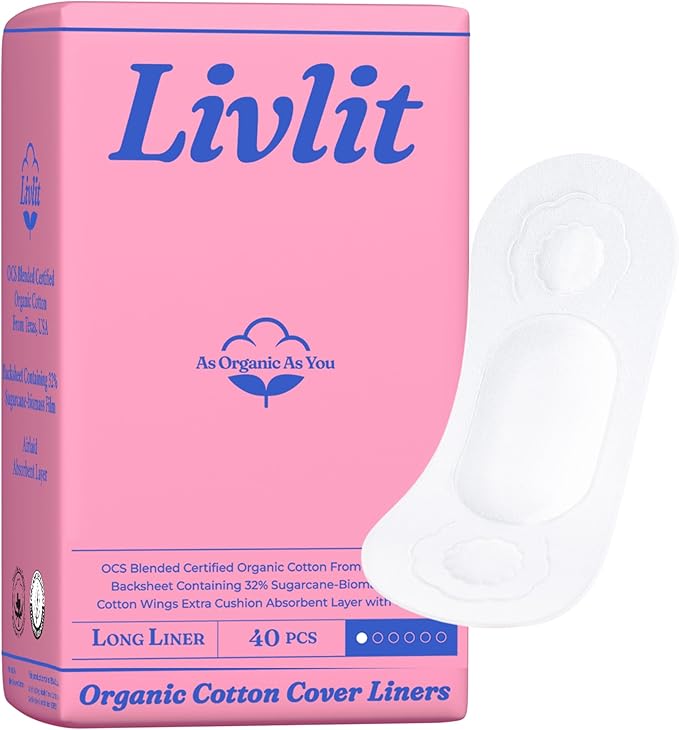 Livlit Ultra Thin Panty Liners Sanitary Pads, 100% Certified Organic Cotton by LivlitOrganicPads
