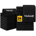 Makeup Remover Cloth, 24 Pack Black Facial Wash Cloths, Soft Coral Fleece by Unimade