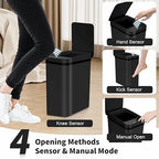 3 Pack Bathroom Trash Can with Lid, 2.5 Gallon Small Slim Trashcan, Automatic - Image 3