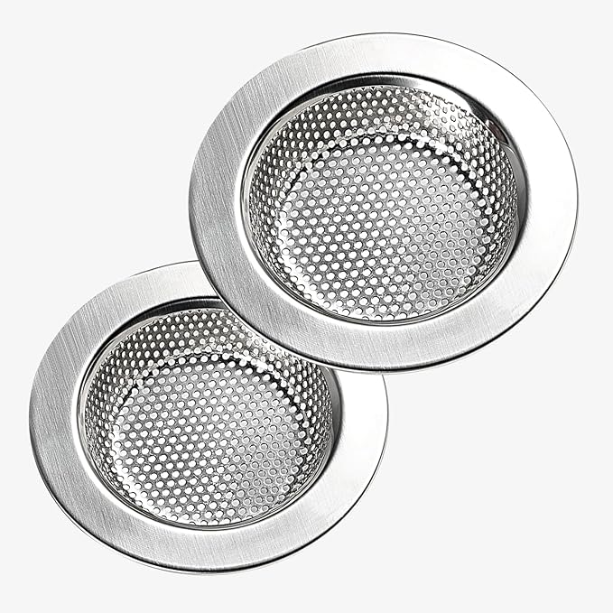 2PC Kitchen Sink Drain Strainer Stainless Steel by rqyekdo