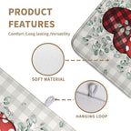 Valentines Day Dish Drying Mat Valentine Buffalo Plaid Eucalyptus Hearts Dishes - Image 2