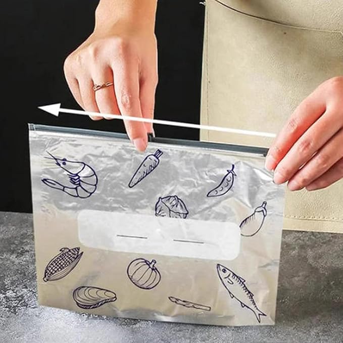 Reusable Aluminum Foil Sealable Storage Bags, 2025 New Resealable Vacuum Zipper - Image 7