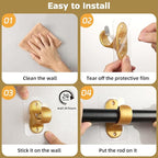 ANDGOO 18 Pack No Hole Curtain Rod Hangers, Self Adhesive Curtain Sticky Hooks - Image 5