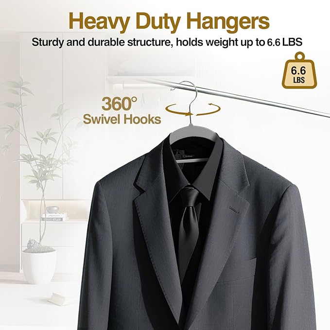 Plastic Hangers 50 Pack, 16.5 in Heavy Duty Clothes Hangers - Image 4