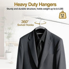 Plastic Hangers 50 Pack, 16.5 in Heavy Duty Clothes Hangers - Image 4