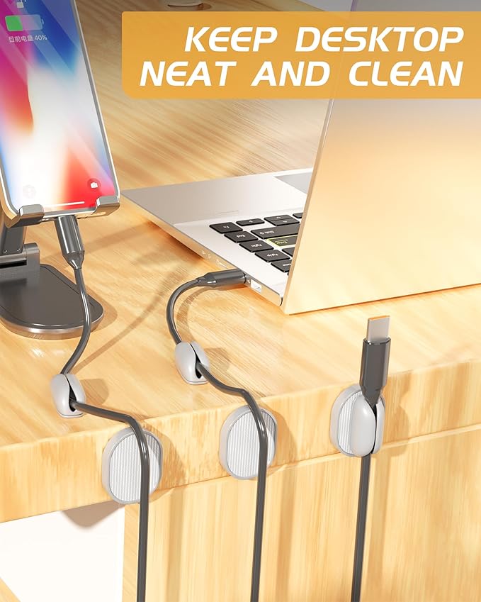 6 Pack Magnetic Cable Clips, Adjustable Cord Holder - Image 7