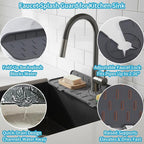 Silicone Faucet Handle Drip Catcher Drying Tray Mat Dish Soap Sponge Holder - Image 2