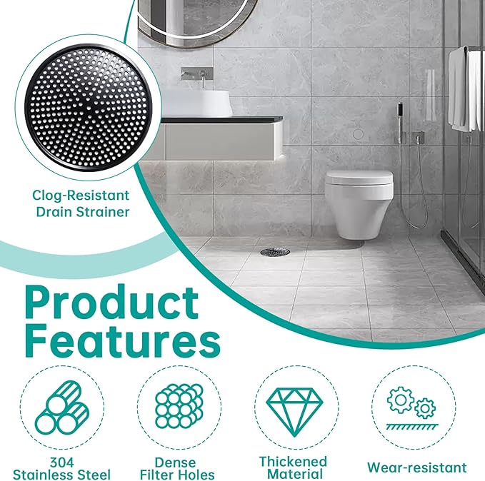 Shower Drain Hair Catcher, Bathtub & Sink Drain Hair Catcher, Anti-Clog Shower - Image 4