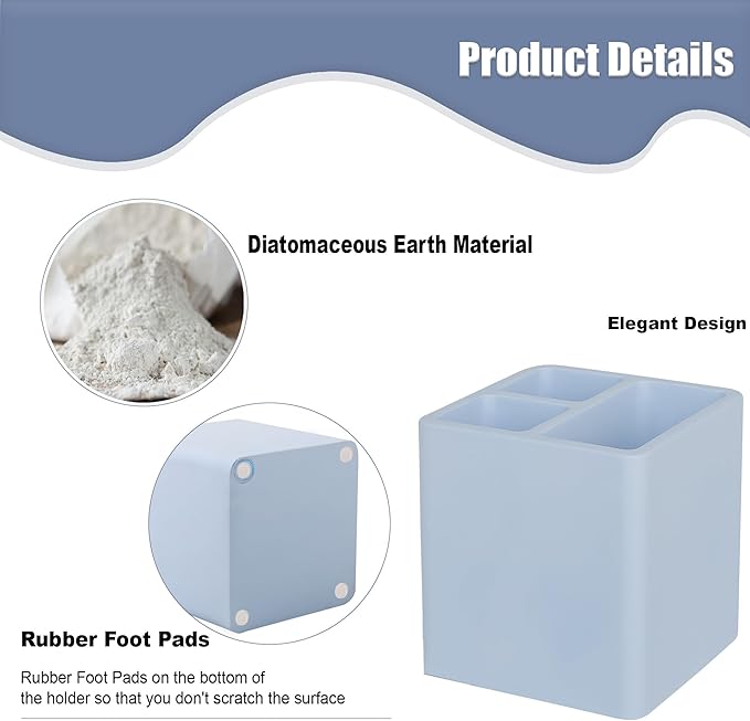 Diatomite Toothbrush Holders for Bathrooms, Electric Toothbrush and Toothpaste - Image 4