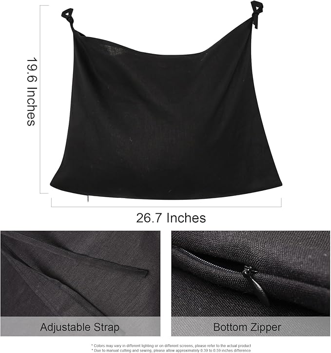 Hanging Linen Laundry Bag, 100% Pure Flax Linen Over The Door Hamper - Image 2