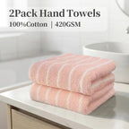 2-Pack Premium Stripe Cotton Hand Towels - Image 3