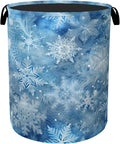 Winter Laundry Basket, Snowflakes Laundry Hamper, Heavy Duty 60L Dirty Clothes by Gearsly