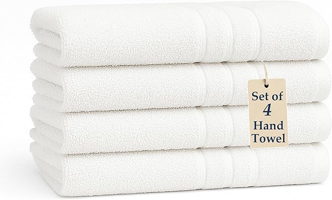 White Hand Towels for Bathroom by CasaPlatino